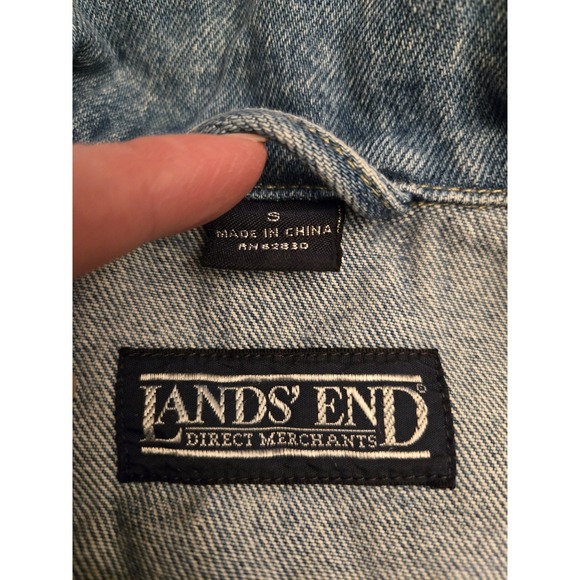 Lands' End Denim Trucker JeanJacket Y2K Kids Size Small S 6 8 Excellent Buttons - Picture 5 of 7